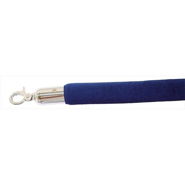 Vic Crowd Control Inc VIP Crowd Control 1661 96 in. Velour Rope with Mirror Closable Hook - Blue 1661 - main